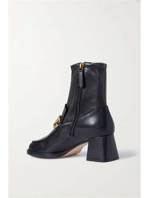 gucci horsebit ankle boots|Gucci embellished leather ankle boots.